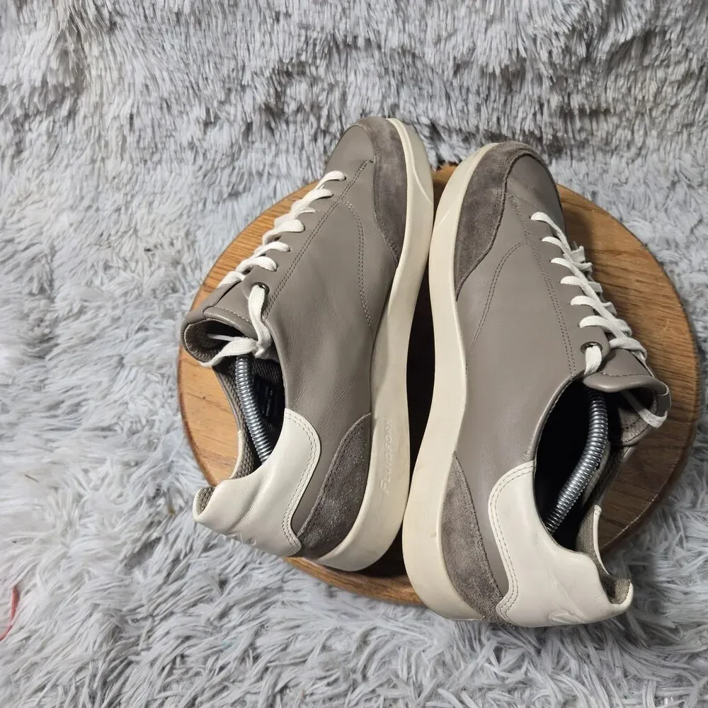 ECCO Shoes Mens 46 Brown Leather Lace Up Casual Comfort Walking Sneakers Size 12